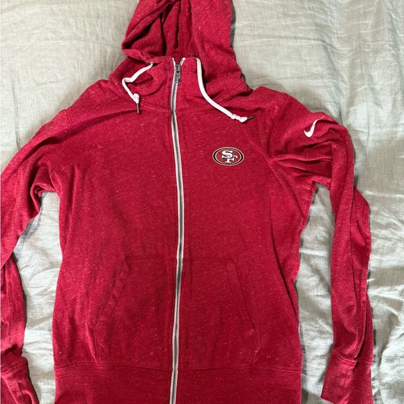 San Francisco 49ers NIKE NFL Team Apparel Red Women’s Size Large Hoodie Full Zip - Picture 8 of 8